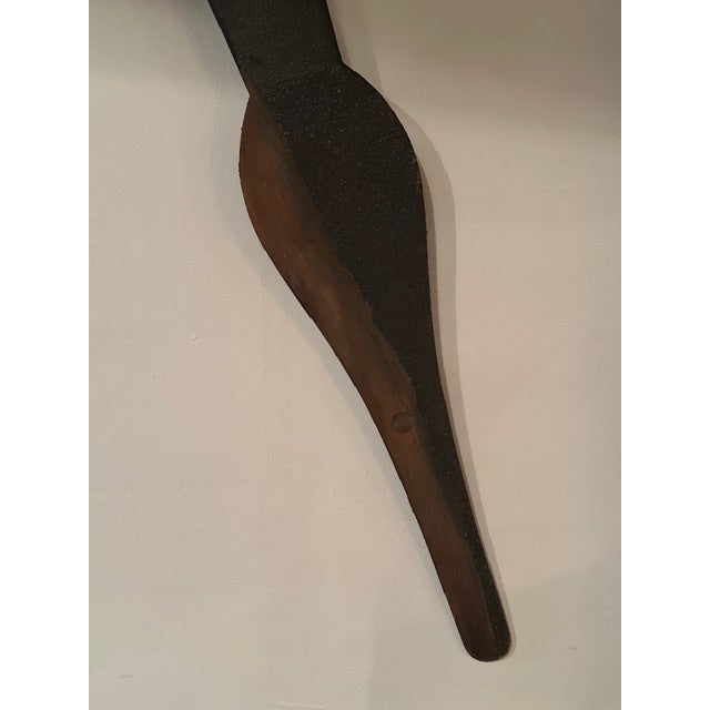 Rustic Found Carved Wooden Clock Tower Hands For Sale - Image 9 of 15