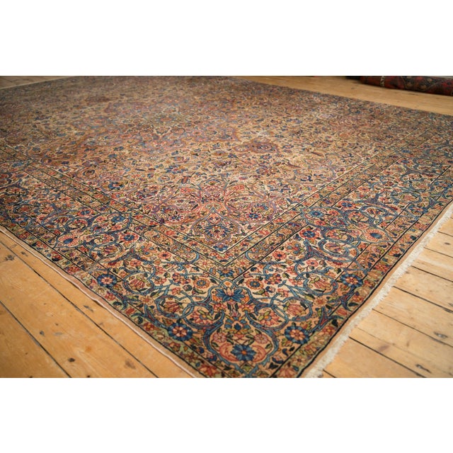 Vintage Distressed Kerman Carpet 9'2" X 12'3" For Sale - Image 10 of 10