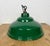 Industrial British Green Enamel Factory Pendant Lamp, 1960s For Sale - Image 9 of 16