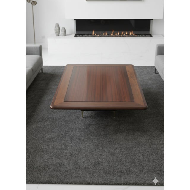 Wood 1950s Neoclassical Tiger Maple Inlaid Cocktail Table (Franceslo Molon Giemme) Style For Sale - Image 7 of 7