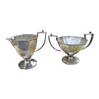 Vintage Sugar Bowl & Creamer | Sheffield Design 0611 For Sale