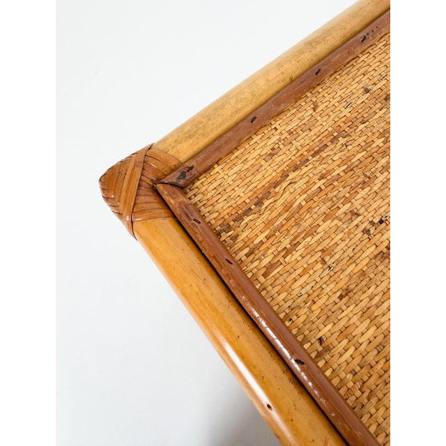 Wood Mid-Century Modern Italian Riviera Coffee Table in Bamboo with Rattan and Wicker, 1960s For Sale - Image 7 of 18