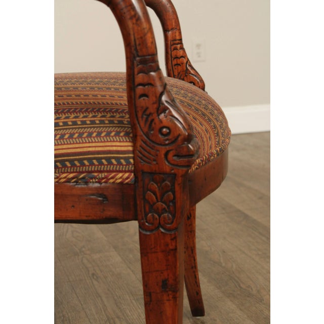 French Empire Style Carved Frame Armchair For Sale - Image 9 of 12