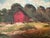 Small Vintage Oil Painting of Red Barn For Sale - Image 4 of 9