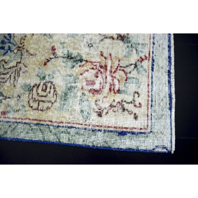 Oversize Vintage Floral Design Turkish Handmade Area Rug For Sale - Image 9 of 11