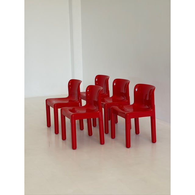 Model 4875 Dining Chairs by Carlo Bartoli for Kartell, 1970s, Set of 5 For Sale - Image 3 of 5