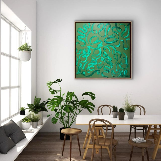 This original painting titled “Voir Vert “(See Green) will suit a wide variety of decor.
