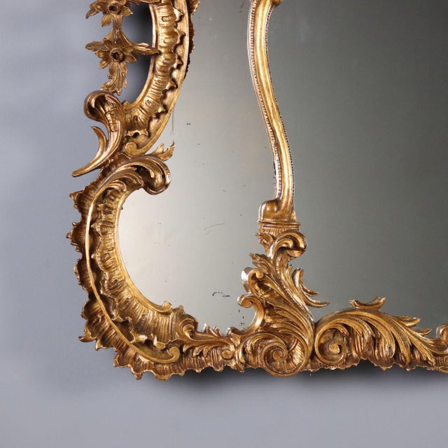 Carved and Gilded Wooden Mirror For Sale - Image 6 of 12