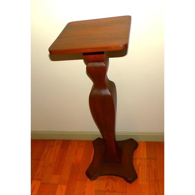 Vintage Solid Wood Pedestal Plant Fern Bust Stand For Sale - Image 9 of 16