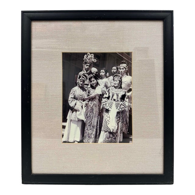 Framed Vintage Black-and-White Photograph of Performers of Chinese Opera For Sale