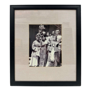 Framed Vintage Black-and-White Photograph of Performers of Chinese Opera