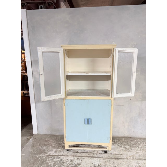 Pale Blue and Cream Kitchenette Pantry Cupboard from Esto, 1960s For Sale - Image 4 of 10