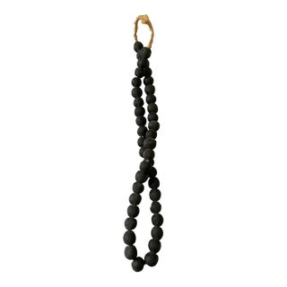 African Black Glass Trading Beads String For Sale