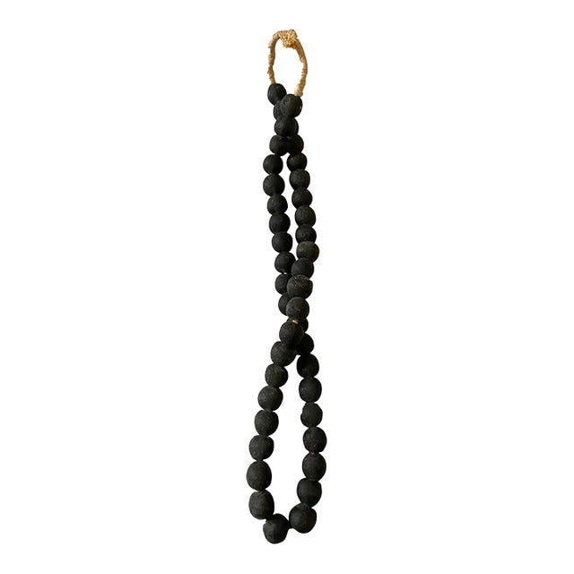 African Black Glass Trading Beads String For Sale