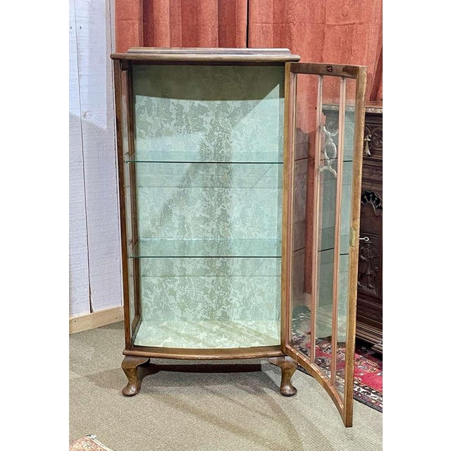 English Walnut Display Cabinet, 1950s For Sale - Image 3 of 18