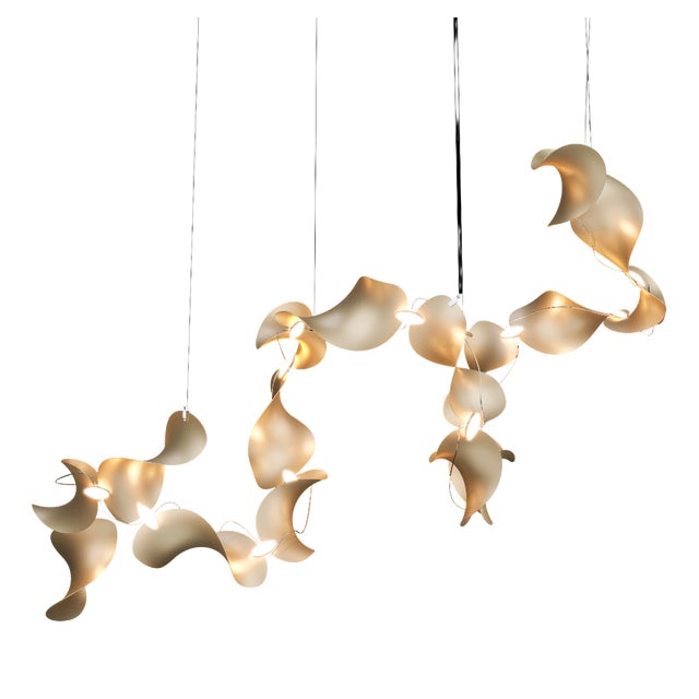 Dune 16 Spiral Chandelier with Metallic Tone Shades from Moss Objects For Sale