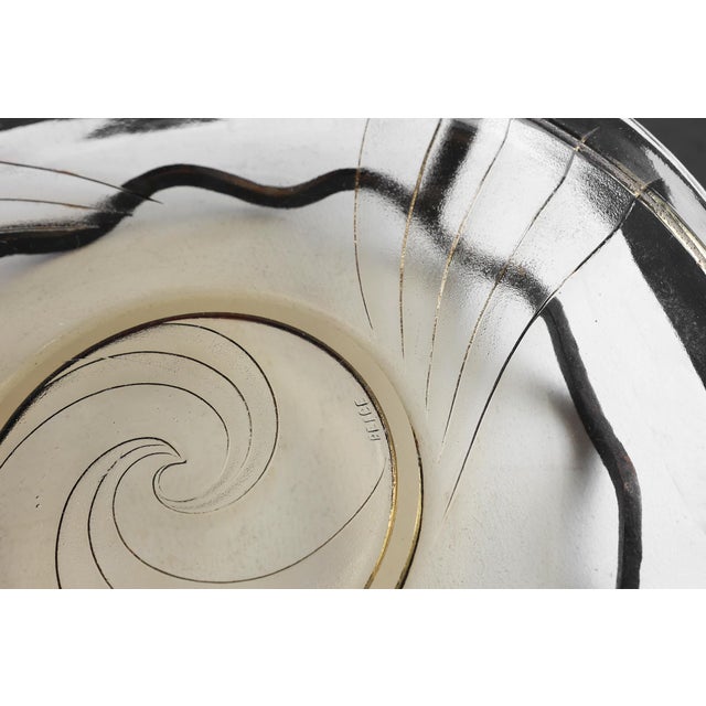 Art Deco Glass and Metal Fruit Bowl, France, 1920s For Sale - Image 10 of 11