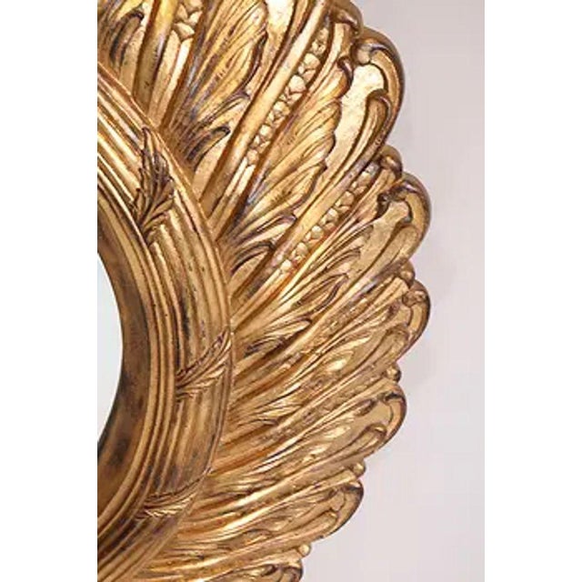 Late 20th Century Vintage Large Scale Italian Wooden Sunburst Mirror For Sale - Image 5 of 5