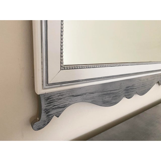 White and Grey Dresser and Mirror For Sale - Image 9 of 10