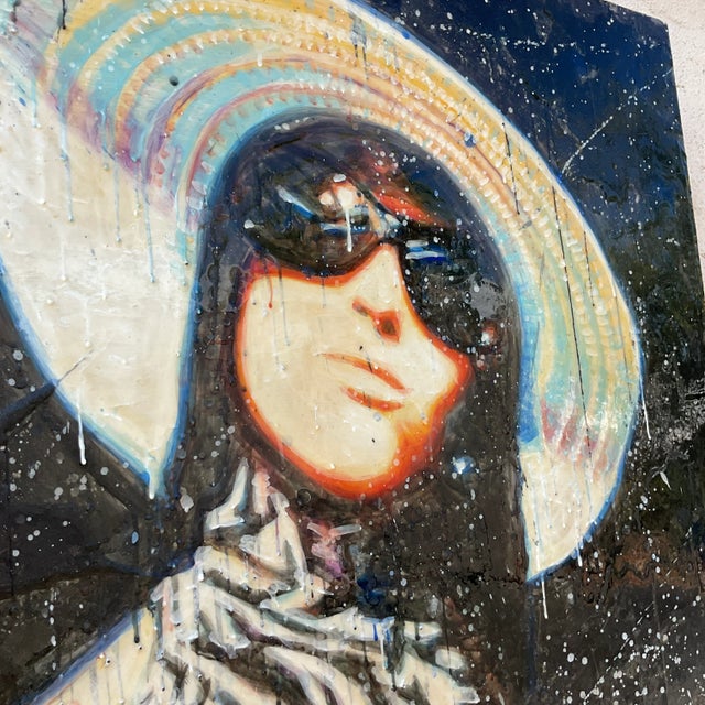 Paint Vintage Signed Sylvan Roberge Encaustic & Pigmented Wax Painting of Young Woman For Sale - Image 7 of 9