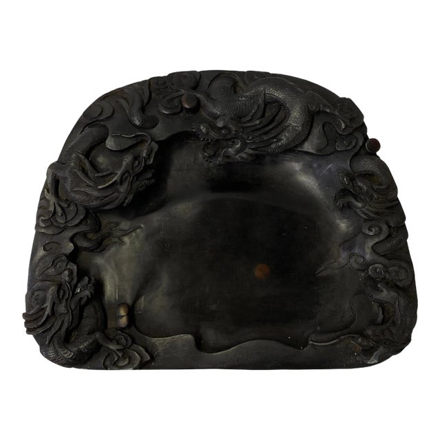 Chinese Oriental Black Color Dimensional Dragon Ink Well Pad Display For Sale