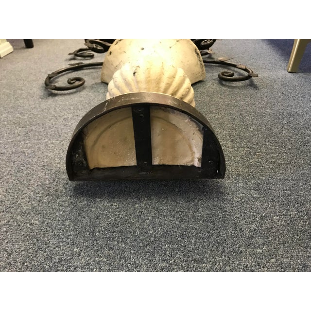 Stone Wall Urn With Iron Candelabra For Sale - Image 11 of 13