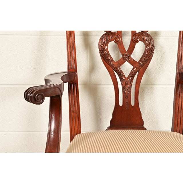 Baker Furniture Chippendale Carved Mahogany Dining Chairs, Set of Six For Sale - Image 10 of 15