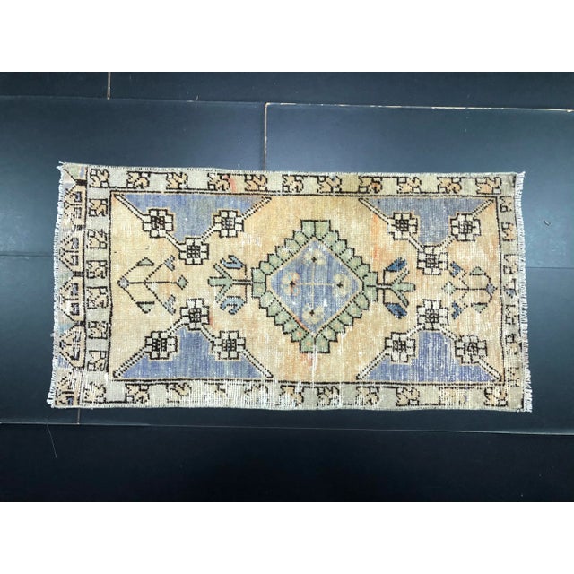 Small Handmade Wool Rug, 1960s For Sale - Image 6 of 6