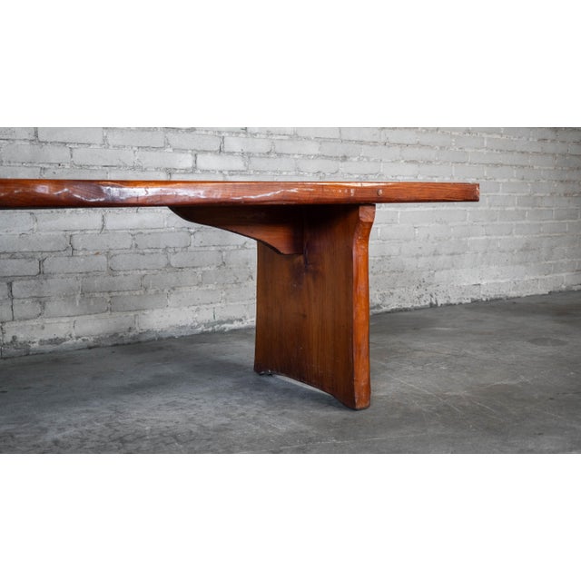 1970s Mid-Century Modern Live Edge Solid Wood Bench For Sale - Image 14 of 18