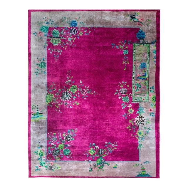 Early 20th Century Chinese Art Deco Rug For Sale