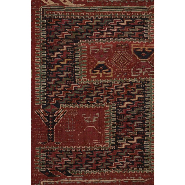 Antique Caucasian Soumak Rug With Tribal Motifs in Red Earthy Hues - Rug & Kilim For Sale In New York - Image 6 of 10