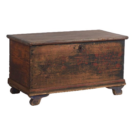 Antique Folk Art Trunk For Sale