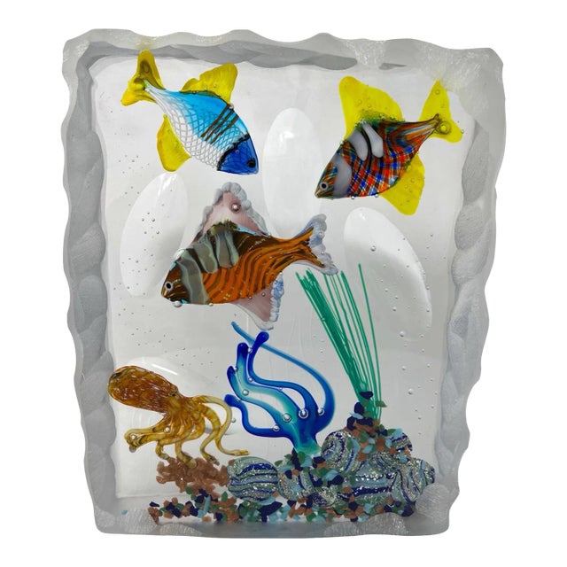 Price Reduced $1,000. Now Only $1,695! Large Murano Glass Aquarium For Sale
