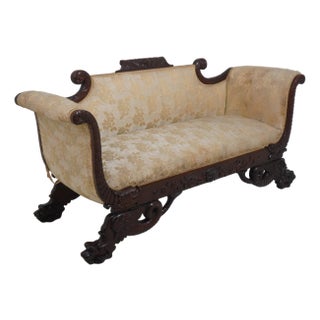 Antique Federal Style Mahogany Sofa For Sale