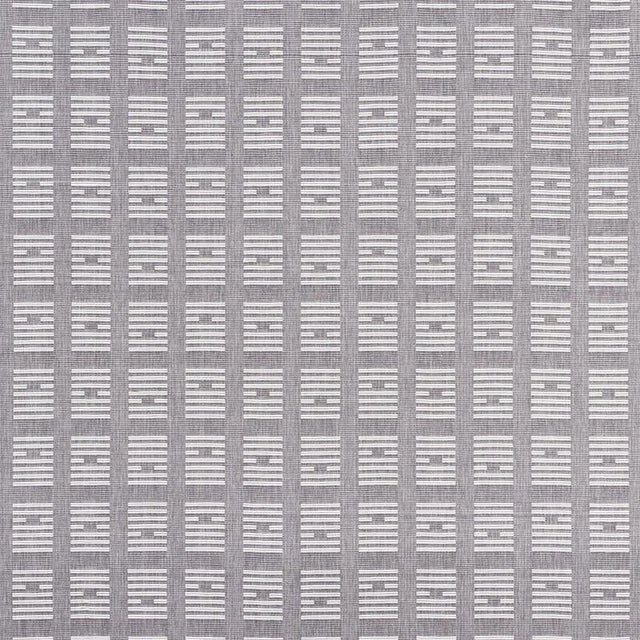 Schumacher X Caroline Z Hurley Tiasquam Weave Fabric in Grey For Sale