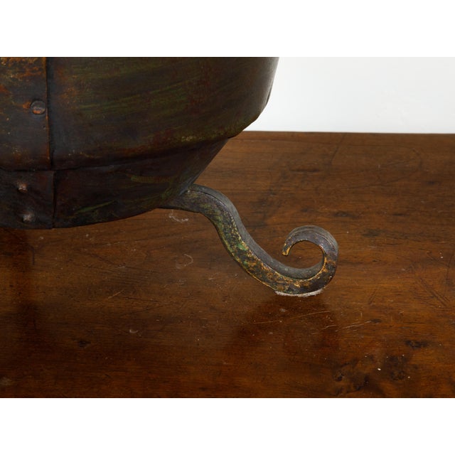 Metal English Mid 20th Century Metal Brazier / Pot with Knotted Motifs and Scrolling Feet For Sale - Image 7 of 10