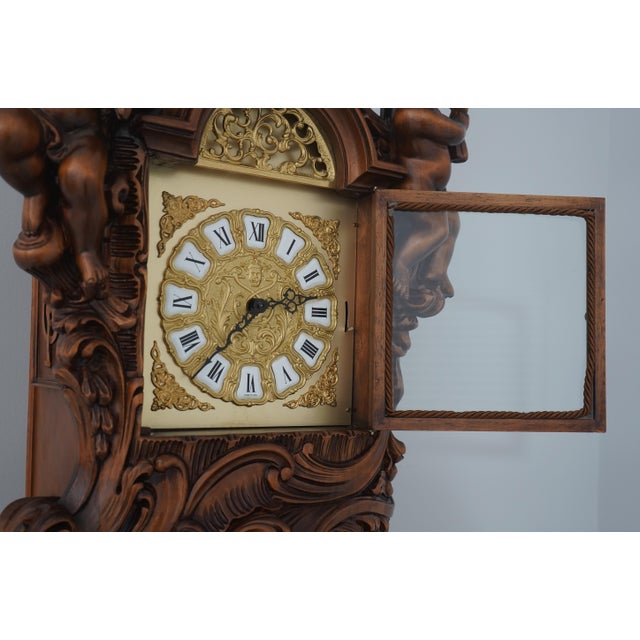 Rococo Franz Hermle Rococo Style Carved Grandfather Clock For Sale - Image 3 of 18