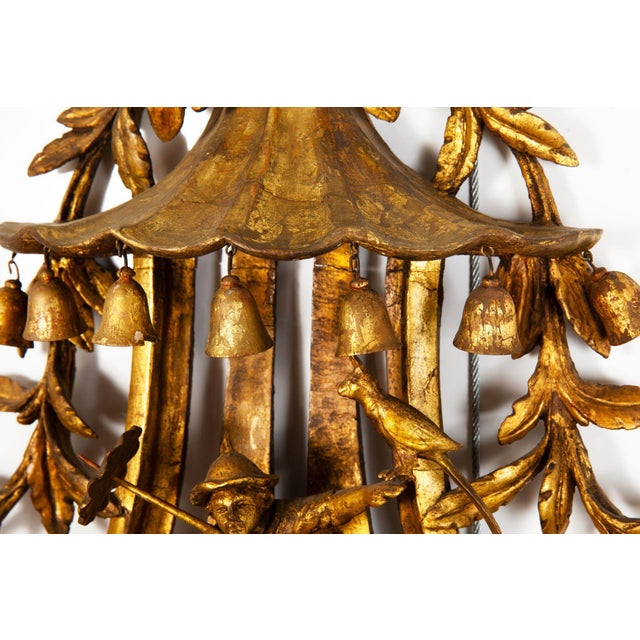 Fine Chinese Chippendale Pagoda Carved Giltwood Wall Mirror, English C. 1775 For Sale - Image 9 of 18