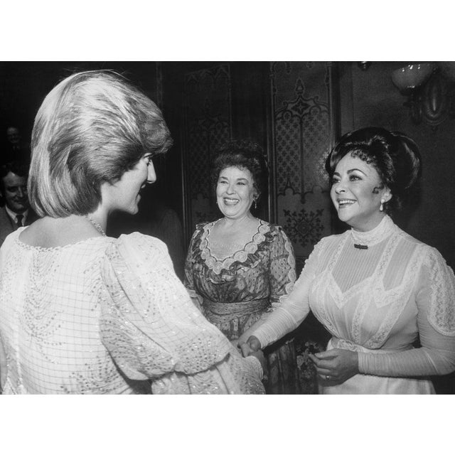Little Foxes Premiere British-born American actress Elizabeth Taylor (1932 - 2011, right) greets Diana Princess of Wales...