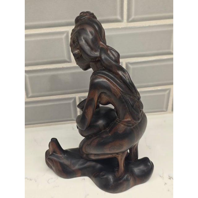 1950s Vintage 1950s Balinese Modernist Ebony Water Carrier – Authentited Njana Tilem Gallery Piece For Sale - Image 5 of 12