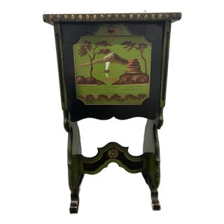 Antique Chinoiserie Style Copper Humidor Side Table For Sale
