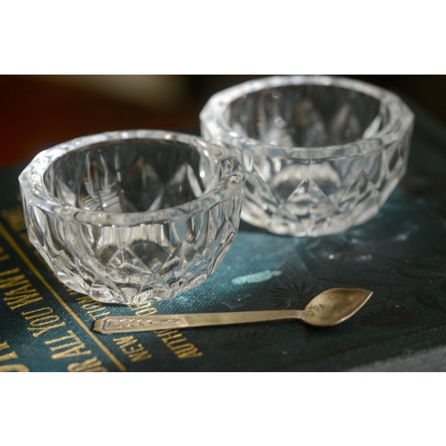 Vintage Crystal Salt Cellars - a Pair For Sale - Image 4 of 9