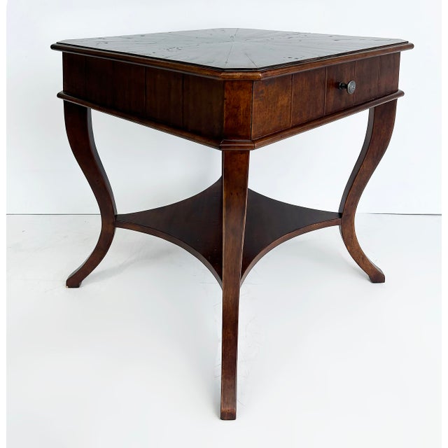 Vintage Wood 2-tiered Side Table or Nightstand, Cabriole Legs with Single Drawer Offered for sale is a vintage 2-tier side...