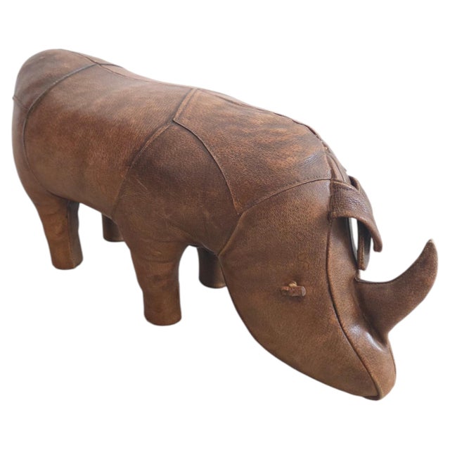 Animal Skin Vintage Leather Rhinoceros Sculpture by Dimitri Omersa, England, 1975 For Sale - Image 7 of 7