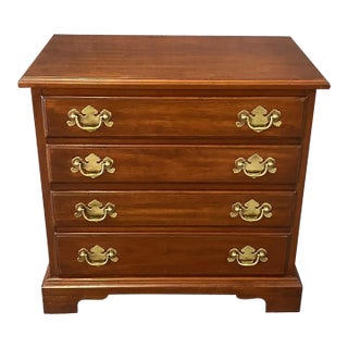 1980s Henkel Harris Solid Cherry 4-Drawer Nightstand For Sale