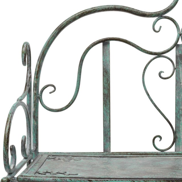 Metal Tyrique 4 Tier Shelf Unit - Antique Dark Green For Sale - Image 7 of 12