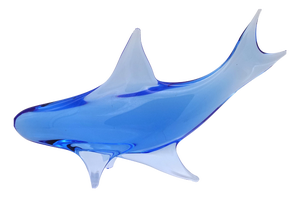 Vintage Murano Glass Shark in Cobalt Blue, 1980s