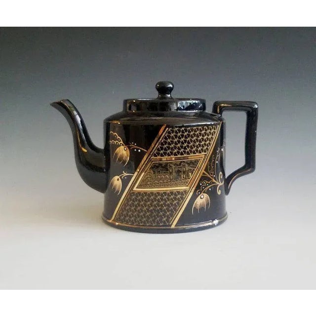 Aesthetic Movement Black-Glazed Pottery Teapot and Cover, Attributed to Dudson, Staffordshire, Circa 1885 For Sale - Image 4 of 4