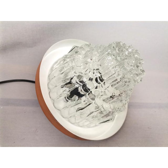 Metal Mid-Century Modern Clear Glass and Metallic Copper Colored Aluminum Hanging Lamp, 1960s For Sale - Image 7 of 14