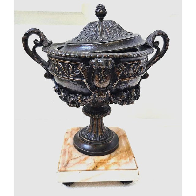 Grand Tour 19th Century Grand Tour Bronze Warwick Vase Urn With Lid, C. 1870 For Sale - Image 3 of 11